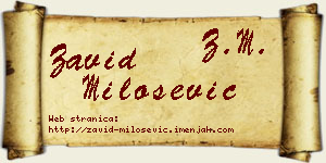 Zavid Milošević vizit kartica